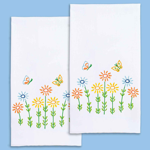 Field of Flowers Embroidery Hand Towel Set Primary Image