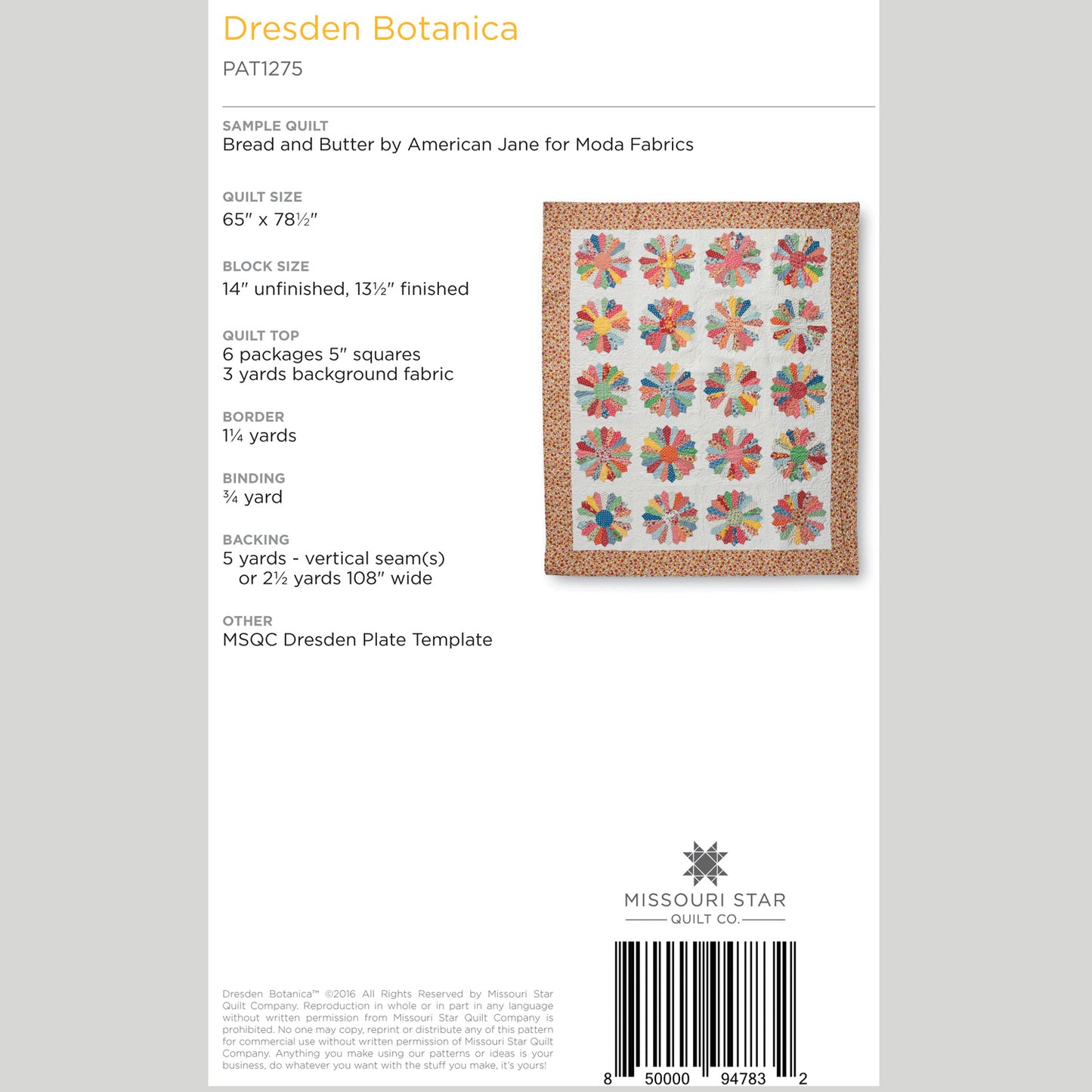 Digital Download - Dresden Botanica Pattern by Missouri Star Alternative View #1