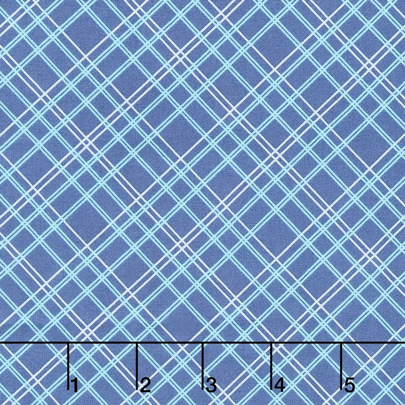 Bee Backing and Borders - Plaid Blue 108" Wide Backing