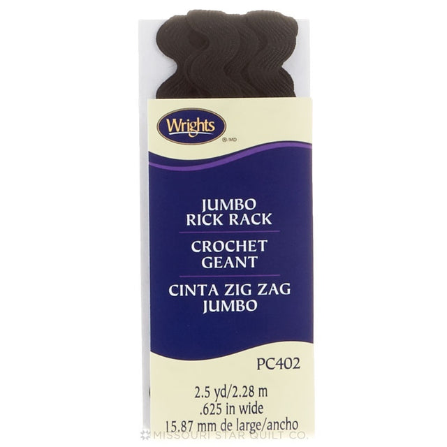 Black Jumbo Rick Rack (2 1/2 yard package)