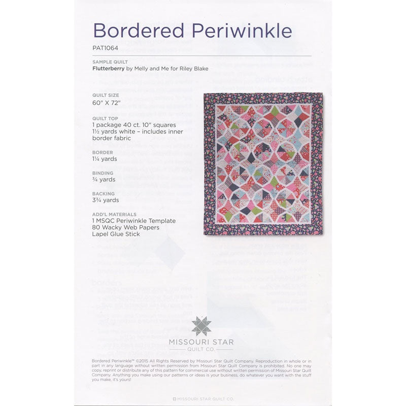 Bordered Periwinkle Quilt Pattern by Missouri Star