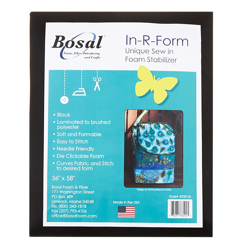 Bosal In-R-Form Single Sided Fusible Foam Stabilizer 36" x 58" Black Primary Image