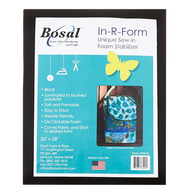 Bosal In-R-Form Single Sided Fusible Foam Stabilizer 36" x 58" Black Primary Image