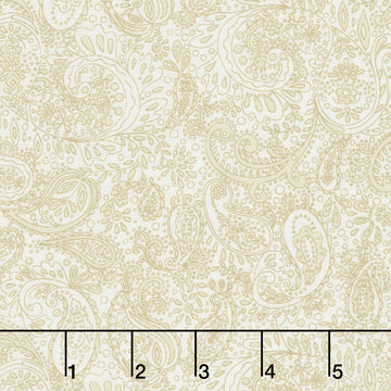 Butter Churn Basics - Small Paisley Cream Yardage