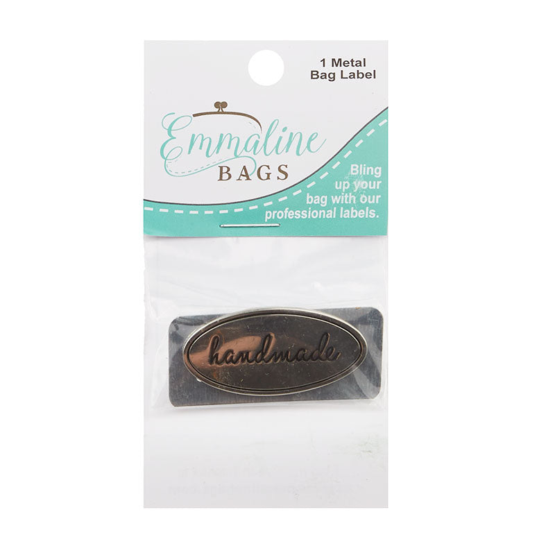 Emmaline Oval Handmade Bag Label - Nickel Alternative View #1