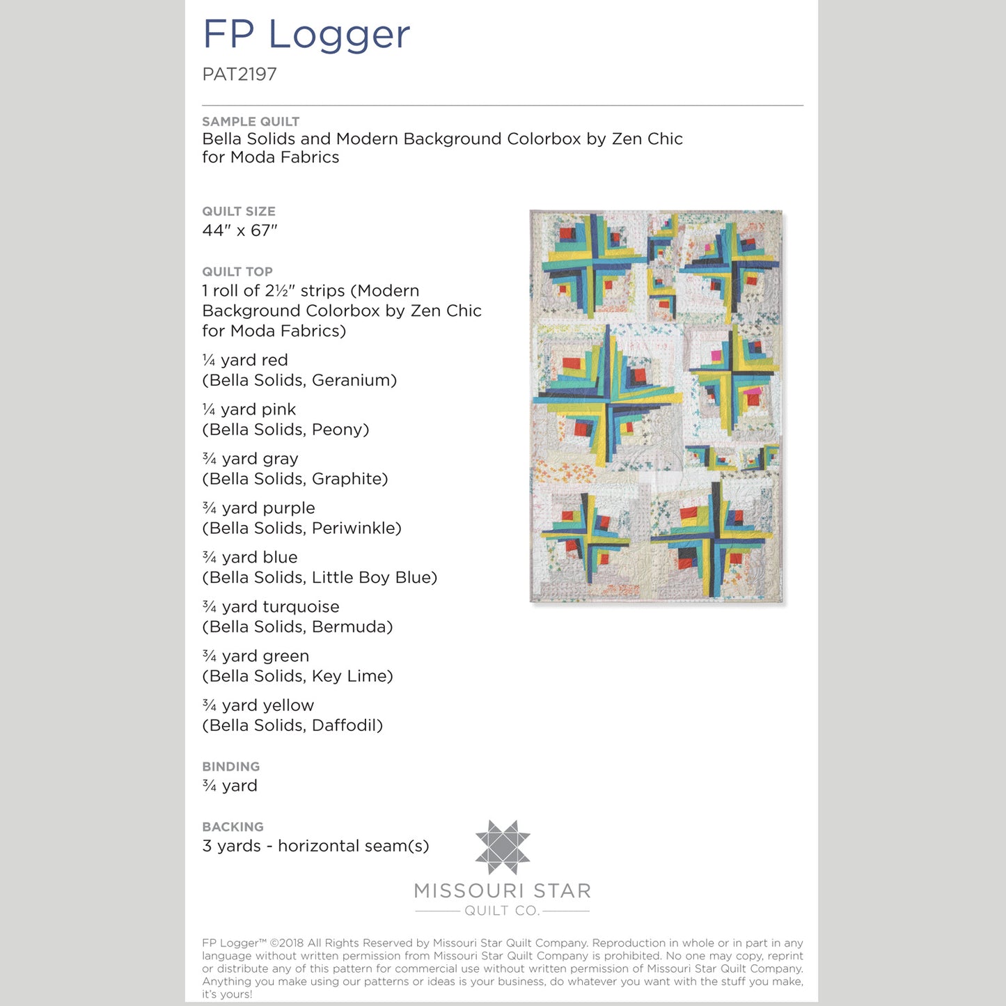 Digital Download - FP Logger Quilt Pattern from Man Sewing Alternative View #1