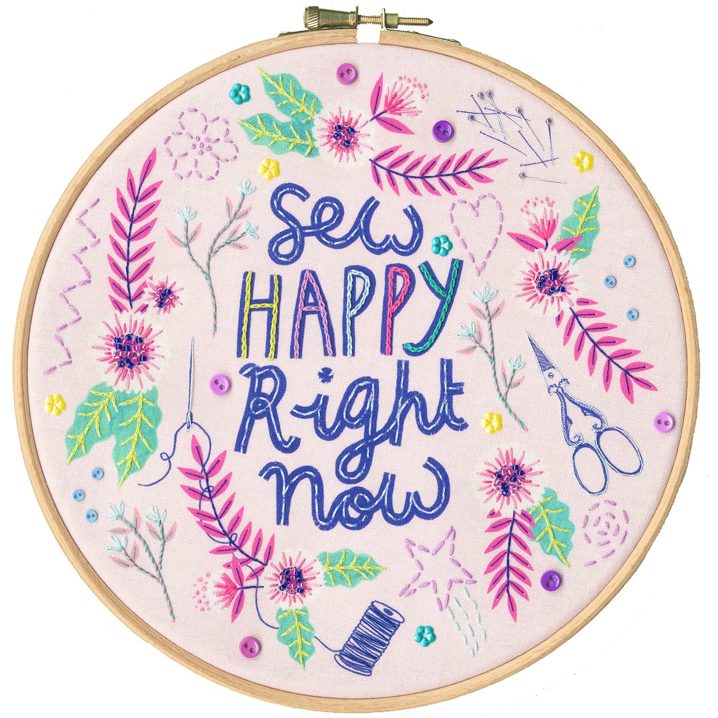 Sew Happy Right Now Embroidery Kit Primary Image