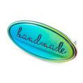 Emmaline Oval Handmade Bag Label - Rainbow