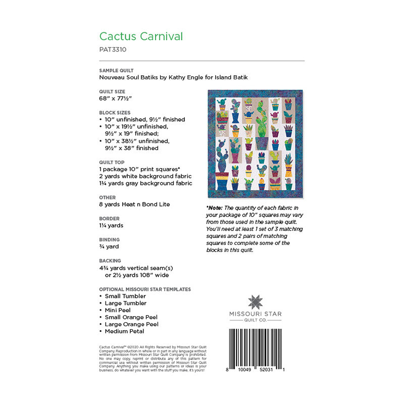 Cactus Carnival Quilt Pattern by Missouri Star Alternative View #1