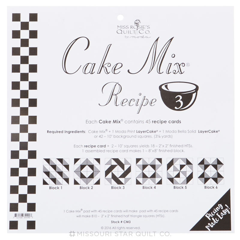 Cake Mix Recipe 3 by Miss Rosie's Quilt Co