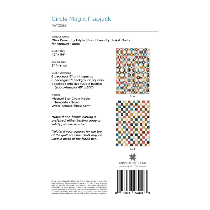 Circle Magic Flapjack Quilt Pattern by Missouri Star Alternative View #1