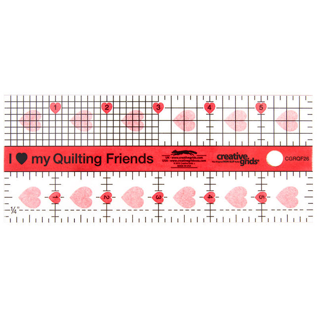 Creative Grids™ I Love My Quilt Friends Mini Quilt Ruler - 2 1/2" x 6" Primary Image