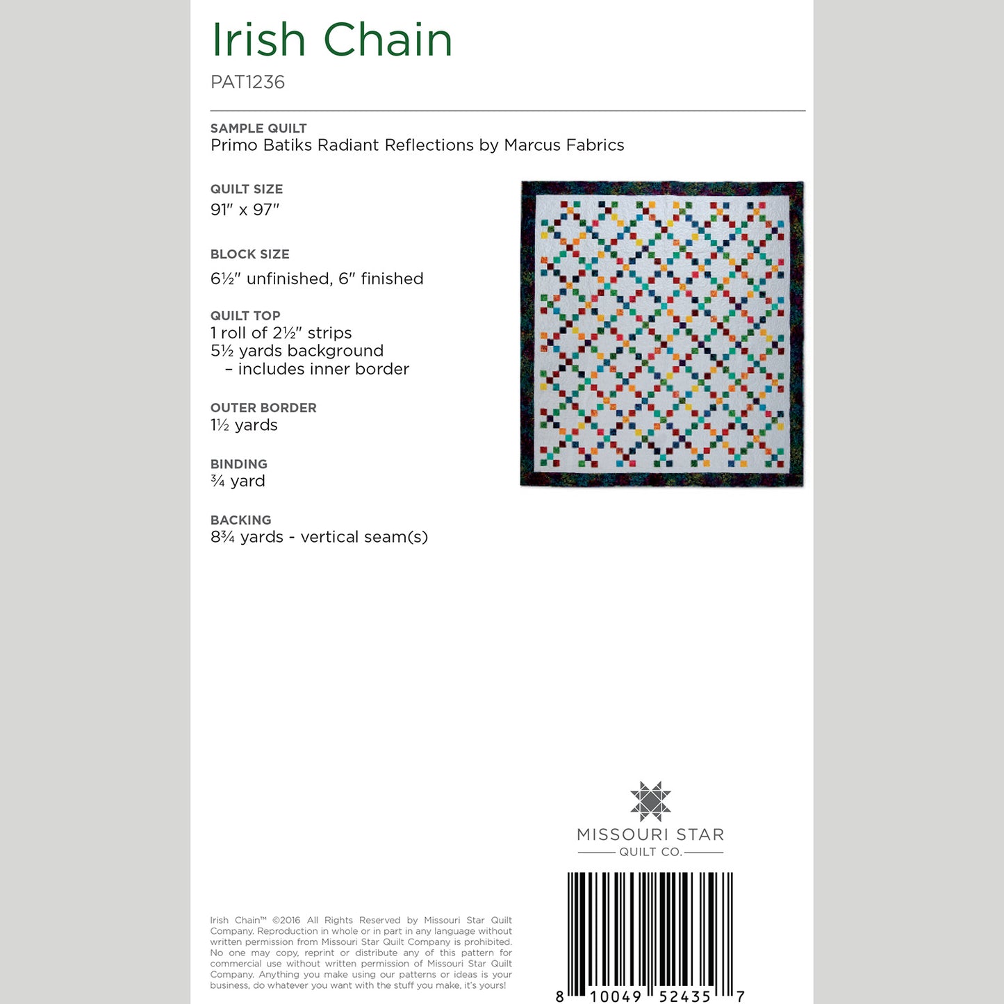 Digital Download - Irish Chain Quilt Pattern by Missouri Star Alternative View #1