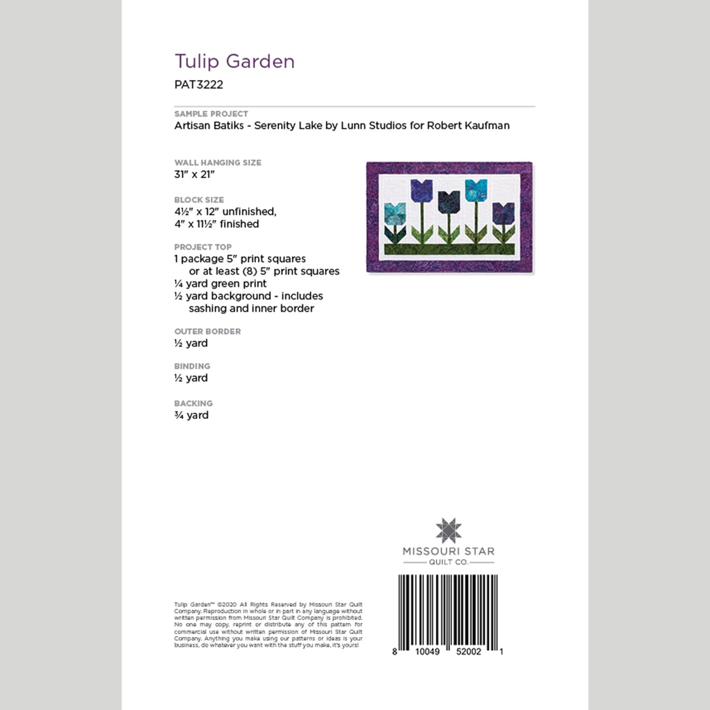 Digital Download - Tulip Garden Wall Hanging Pattern by Missouri Star Alternative View #1