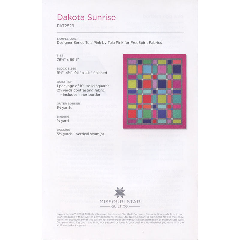 Dakota Sunrise Quilt Pattern by Missouri Star