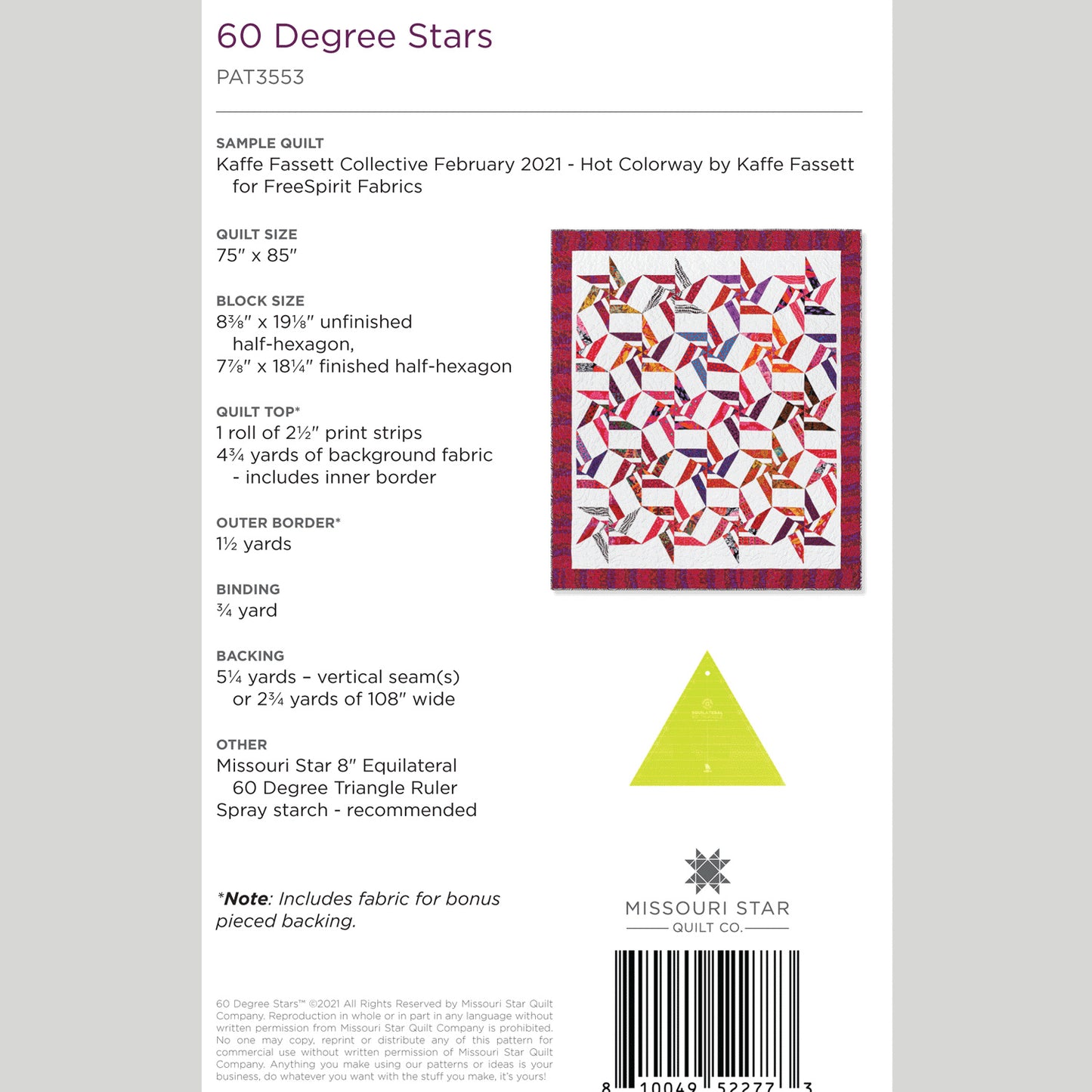 Digital Download - 60 Degree Stars Quilt Pattern by Missouri Star Alternative View #1