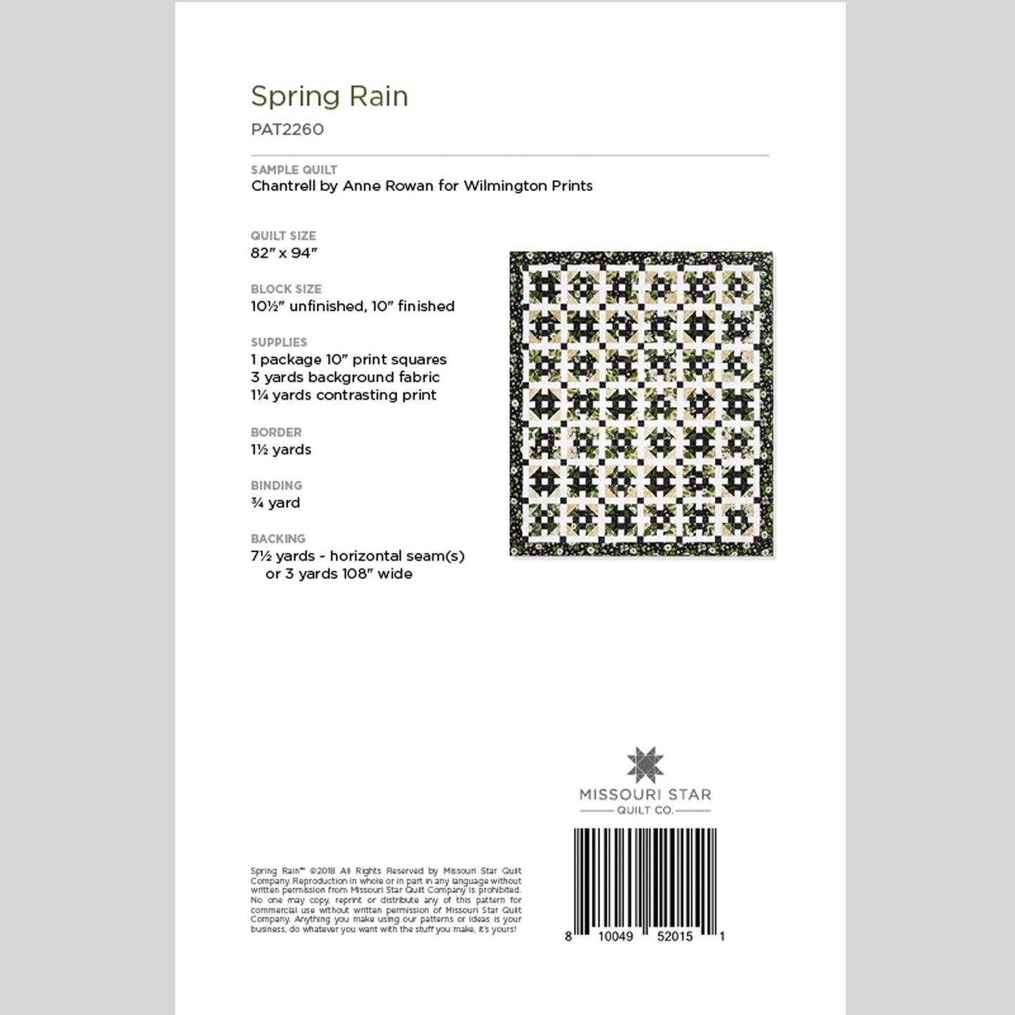Digital Download - Spring Rain Quilt Pattern by Missouri Star Alternative View #1