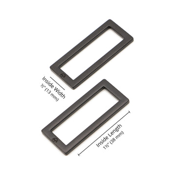 ByAnnie 1.5" Rectangle Ring Black Metal - Set of Two Primary Image