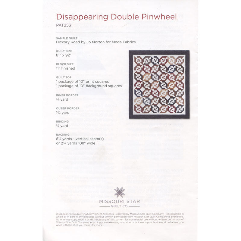 Disappearing Double Pinwheel Quilt Pattern by Missouri Star