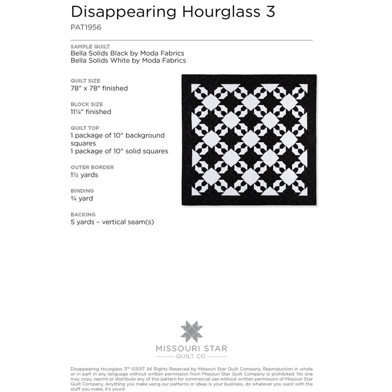 Disappearing Hourglass 3 Quilt Pattern by Missouri Star