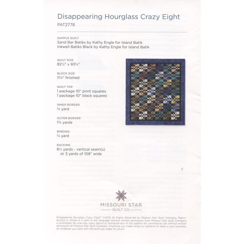 Disappearing Hourglass Crazy Eight Quilt Pattern by Missouri Star