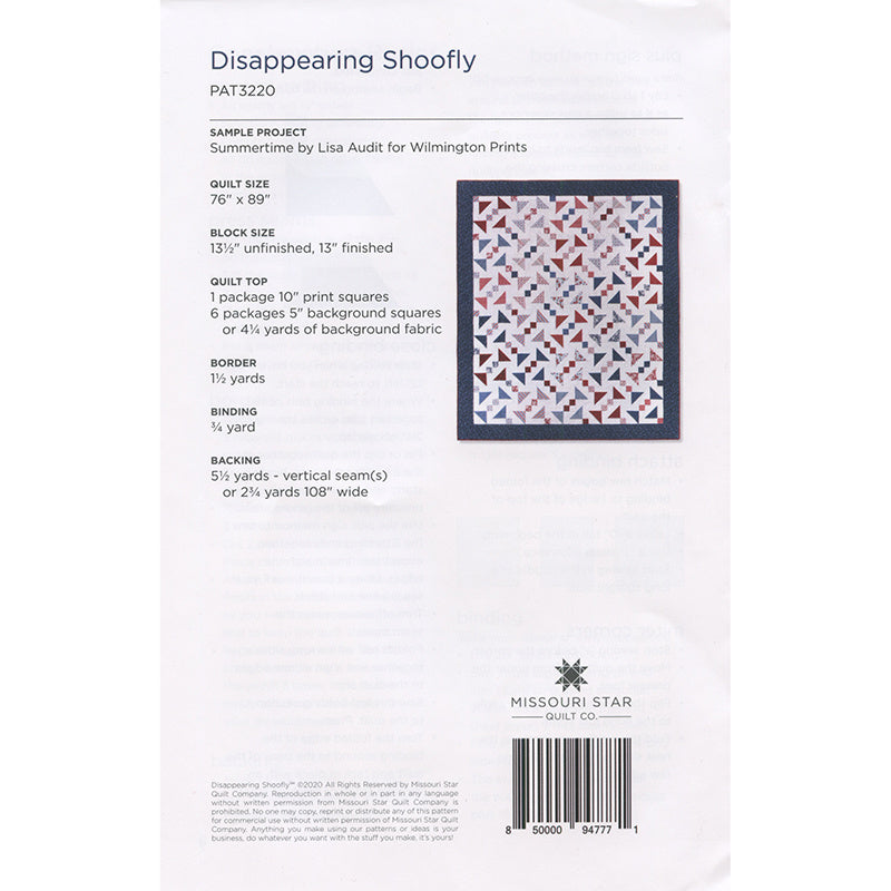 Disappearing Shoofly Quilt Pattern by Missouri Star Alternative View #1