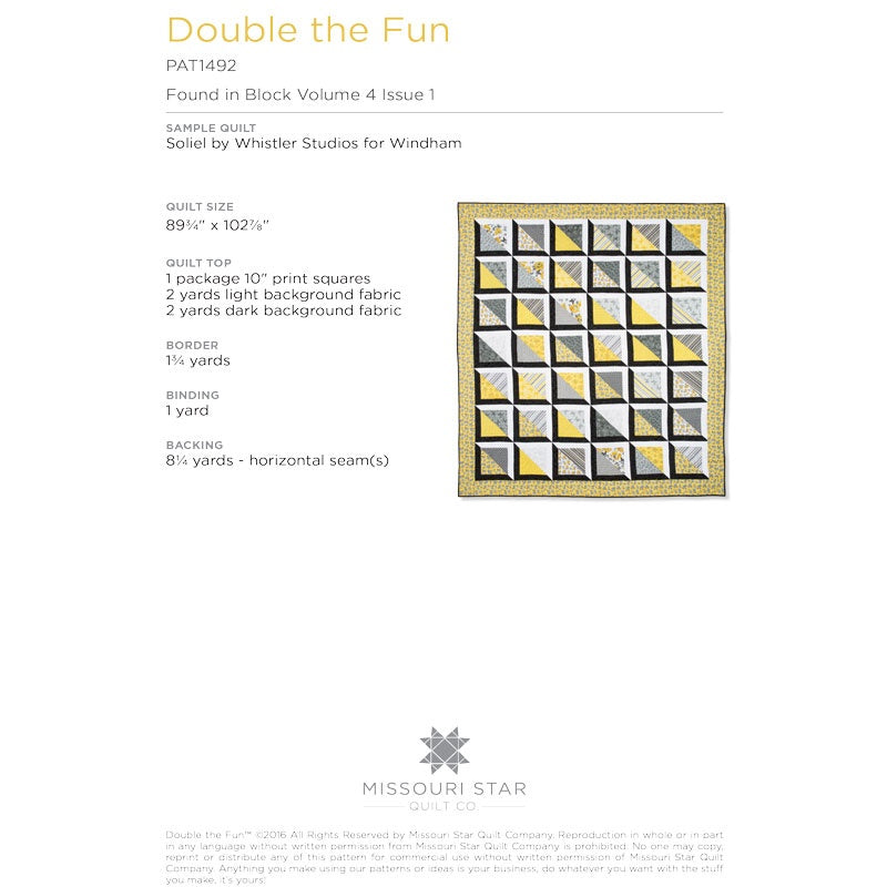Double the Fun (Magic Square) Quilt Pattern by Missouri Star