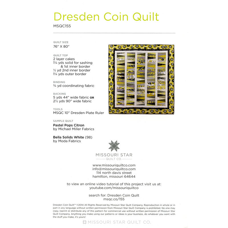 Dresden Coin Quilt Pattern Alternative View #1