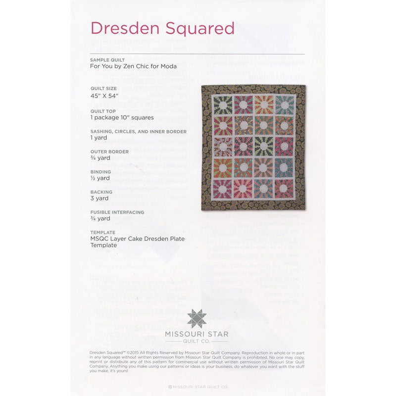 Dresden Squared Quilt Pattern by Missouri Star