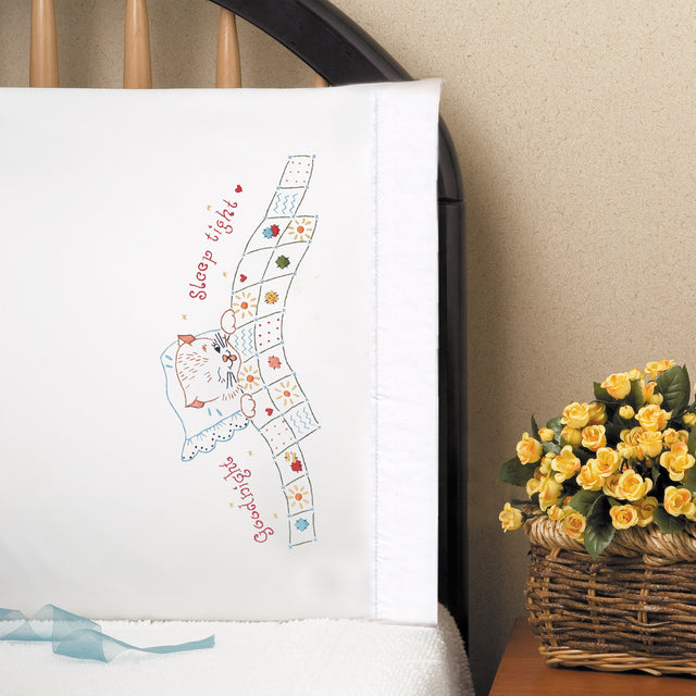Good Night Embroidery Pillowcase Set Primary Image
