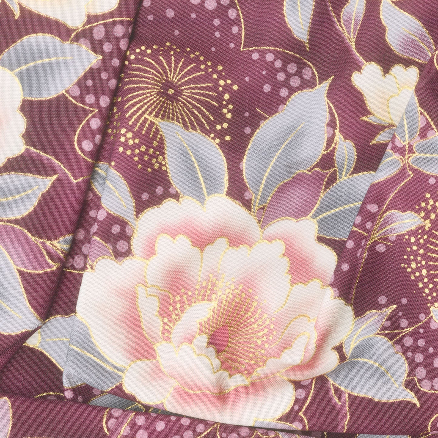 Imperial Collection - Honoka Plum Colorstory Floral Plum Metallic Yardage Alternative View #1