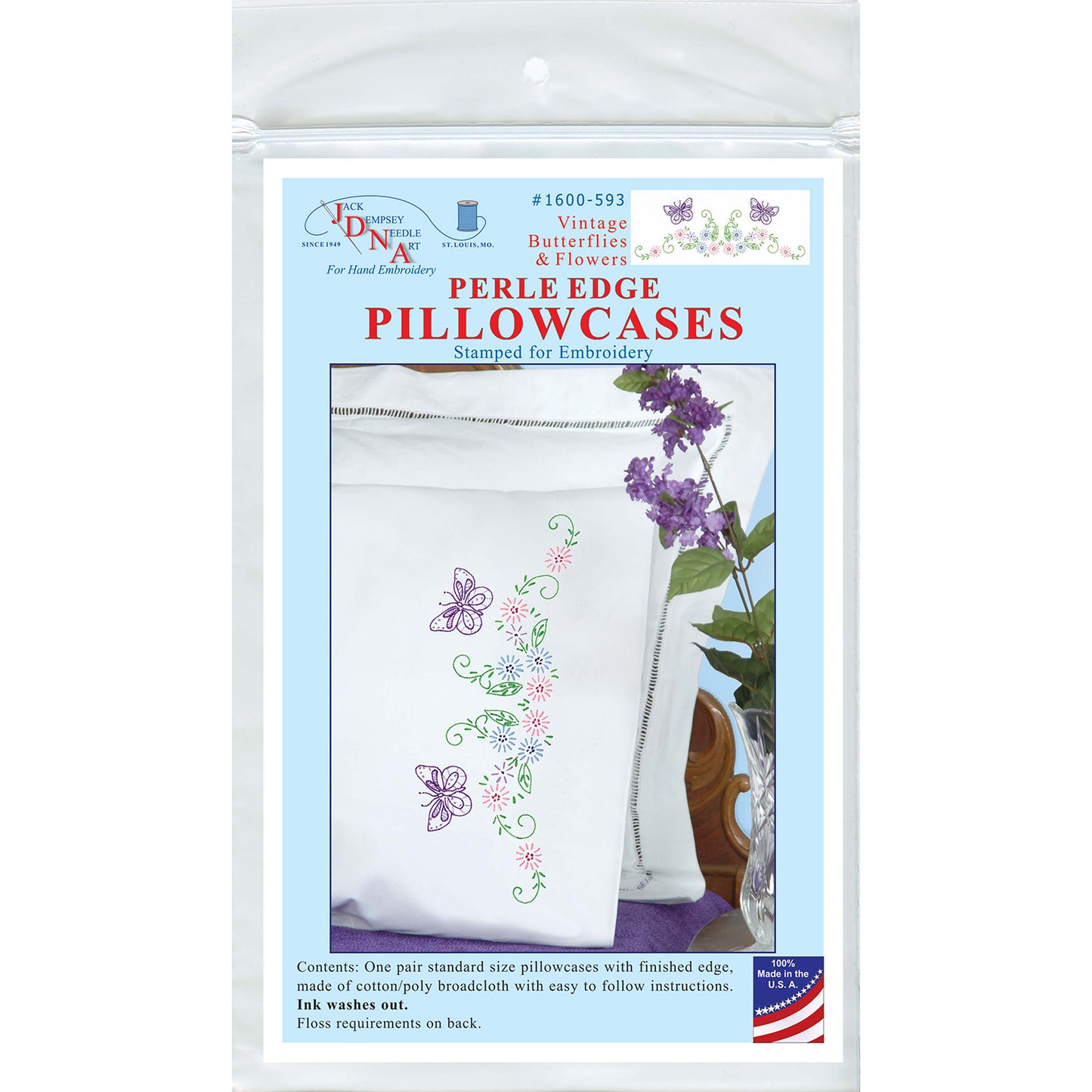 Butterflies & Flowers Embroidery Pillowcase Set Alternative View #2