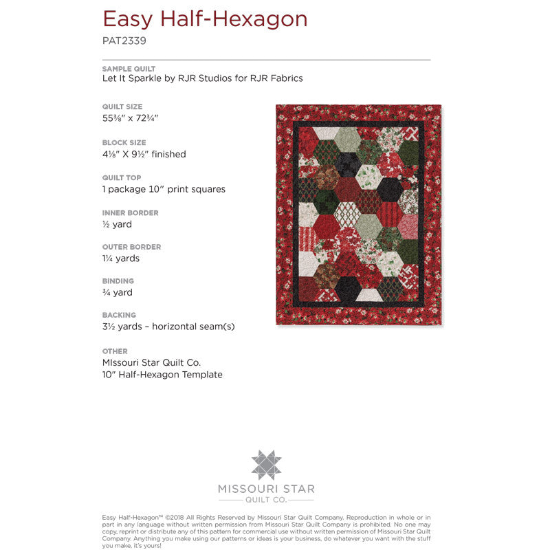 Easy Half-Hexagon Quilt Pattern by Missouri Star