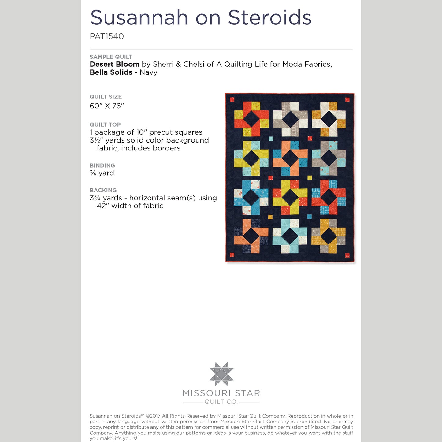 Digital Download - Susannah on Steroids Quilt Pattern by Missouri Star Alternative View #1