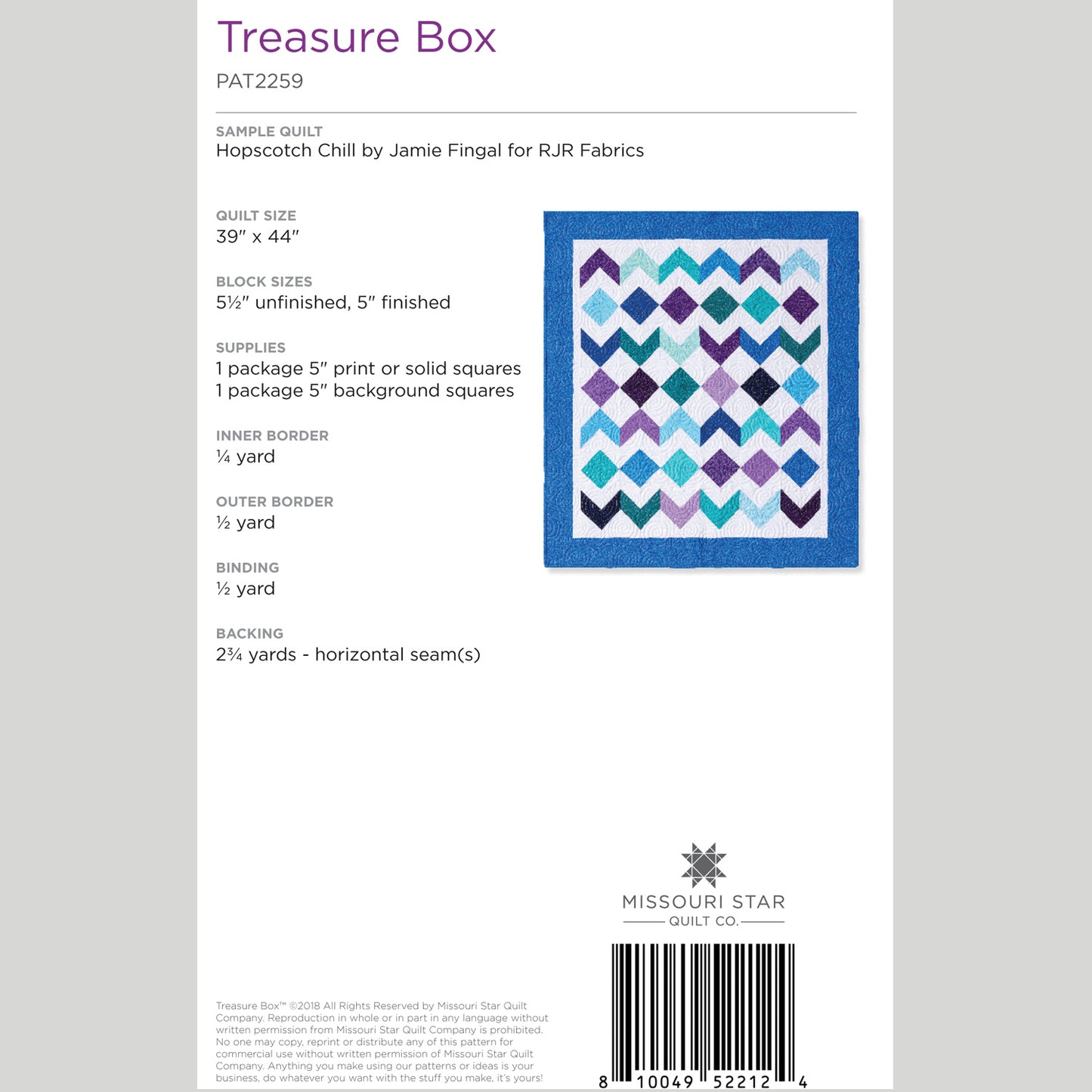 Digital Download - Treasure Box Quilt Pattern by Missouri Star Alternative View #1