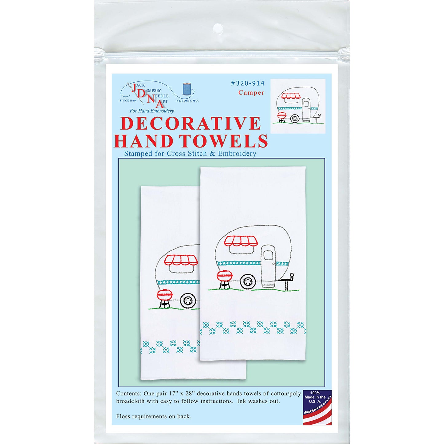 Camper Embroidery Hand Towel Set Alternative View #2