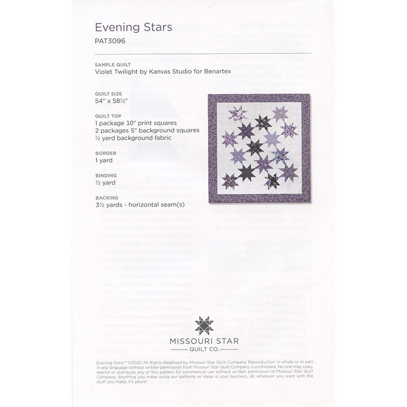 Evening Stars Quilt Pattern by Missouri Star Alternative View #1