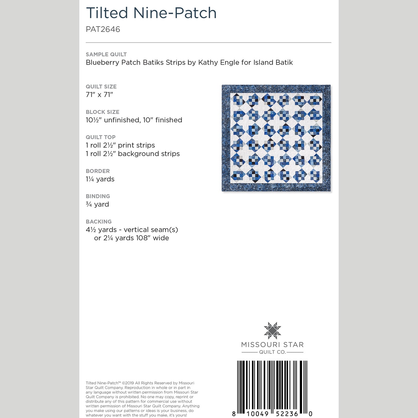 Digital Download - Tilted Nine-Patch Quilt Pattern by Missouri Star Alternative View #1