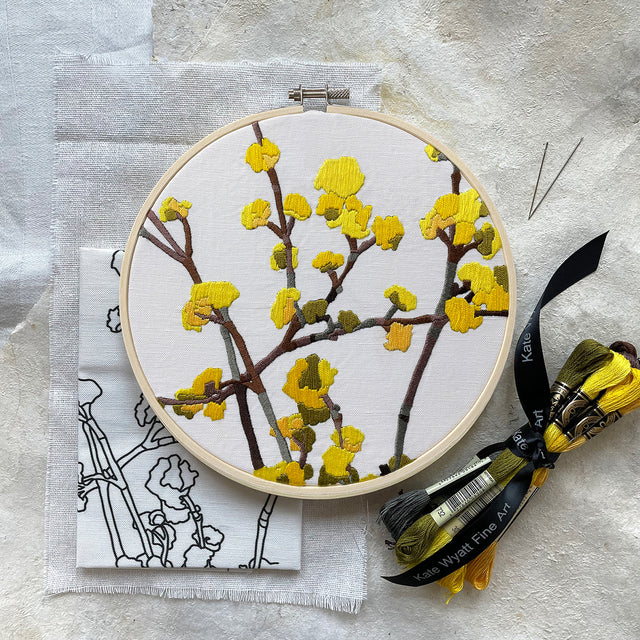 Cornelian Cherry Dogwood Botanical Embroidery Kit Primary Image