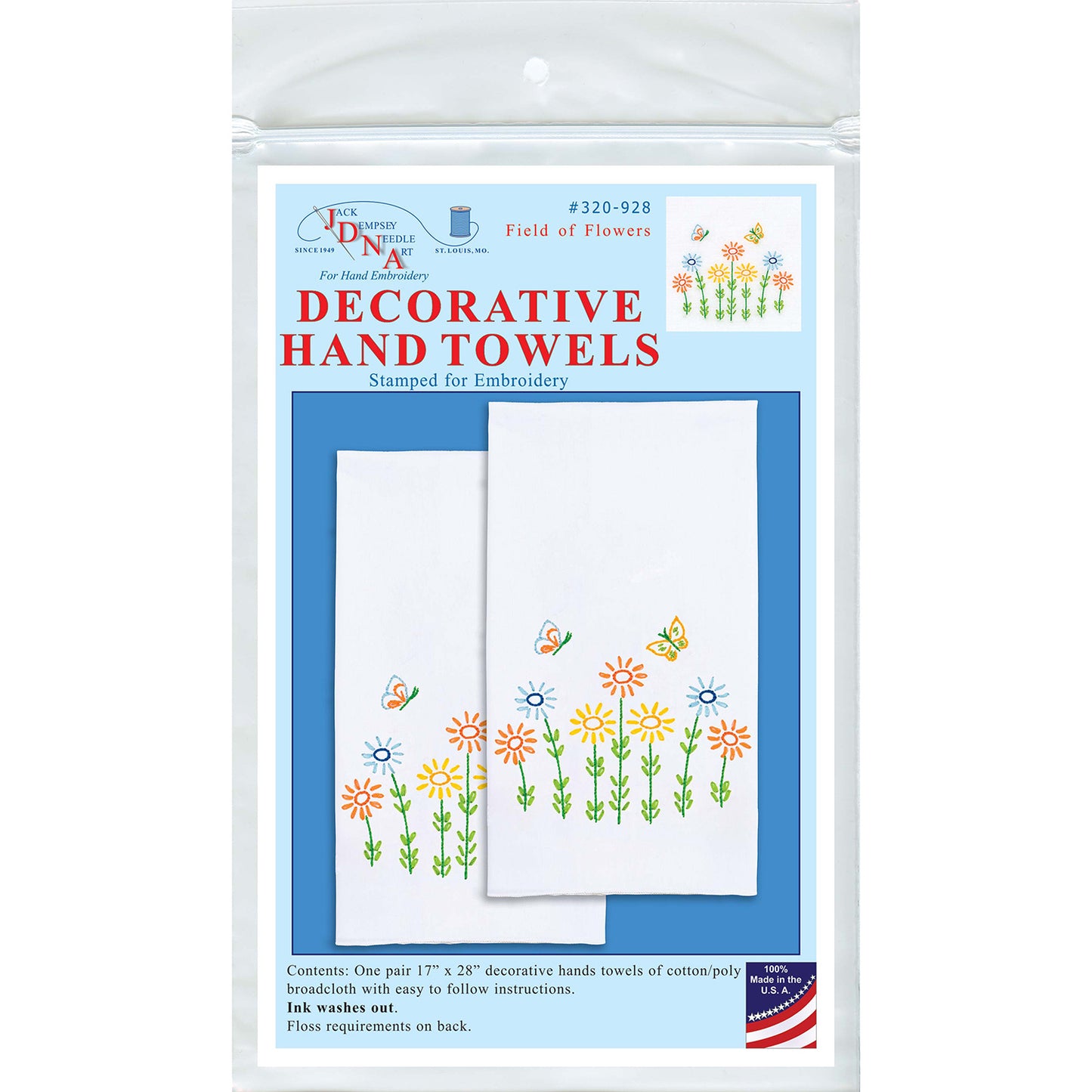Field of Flowers Embroidery Hand Towel Set Alternative View #2