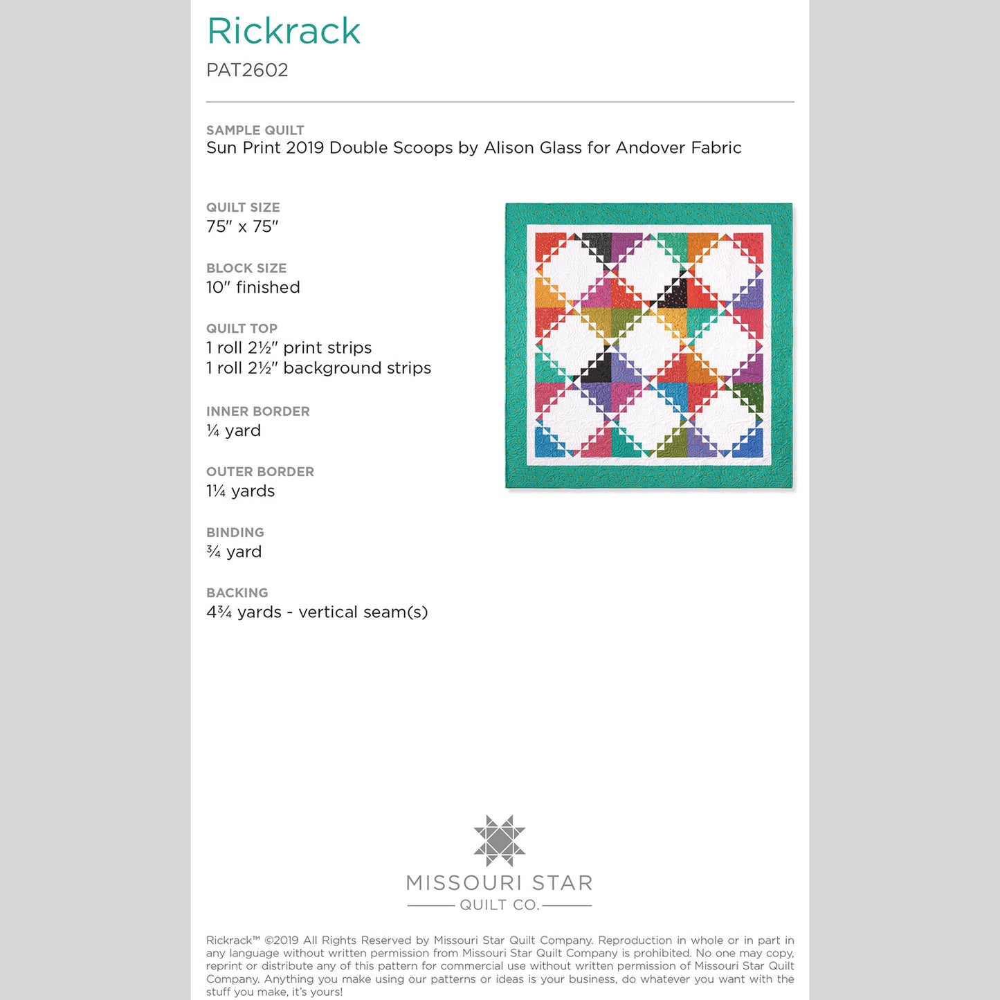 Digital Download - Rickrack Quilt Pattern by Missouri Star Alternative View #1