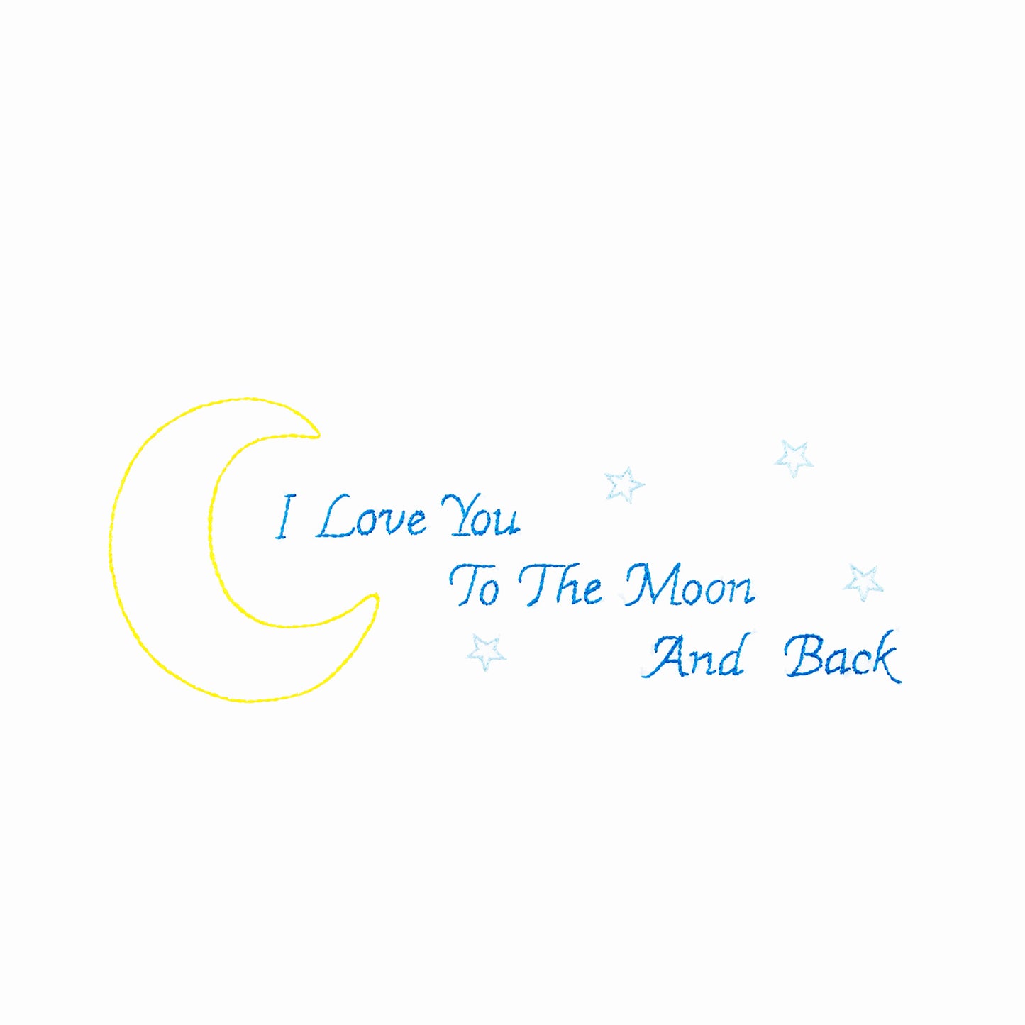 Love You to The Moon Embroidery Pillowcase Set Alternative View #1