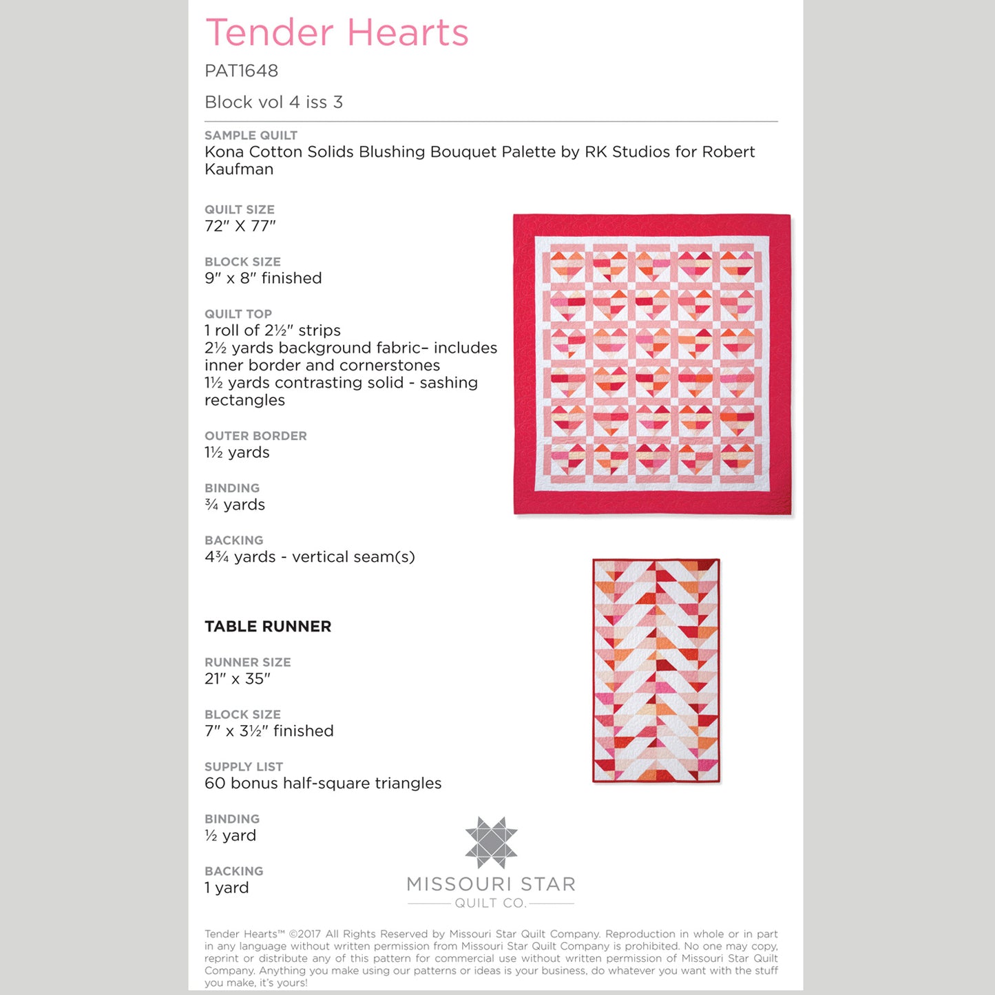 Digital Download - Tender Hearts Pattern by Missouri Star Alternative View #1