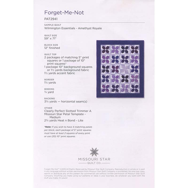 Forget Me Not Quilt Pattern by Missouri Star Alternative View #1