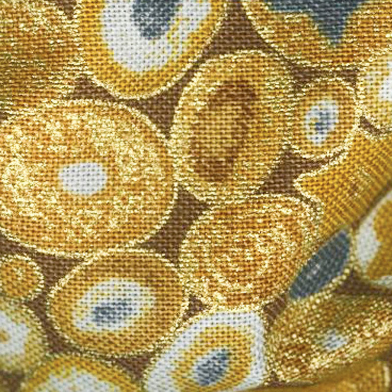 Gustav Klimt - Rocks Gold Metallic Yardage Alternative View #1