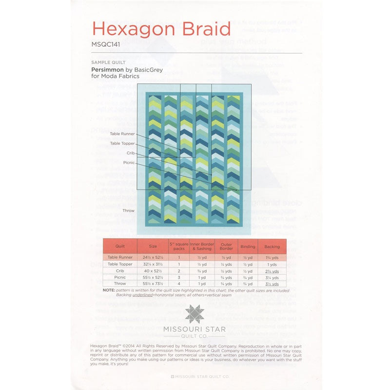 Hexagon Braid Quilt Pattern by Missouri Star