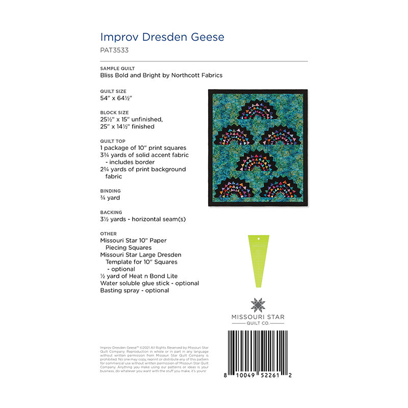 Improv Dresden Geese Quilt Pattern by Missouri Star Alternative View #1