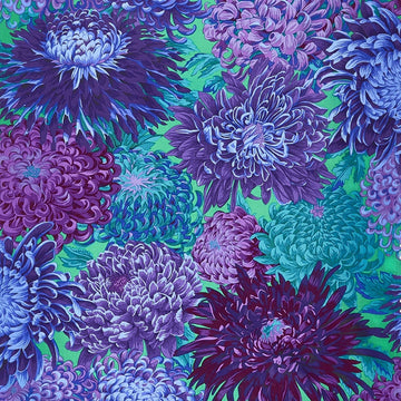 Kaffe Classics - Peacock Japanese Chrysanthemum Purple Yardage