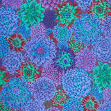 Kaffe Fassett Collective - August 2020 Dancing Dahlias Blue Yardage Primary Image