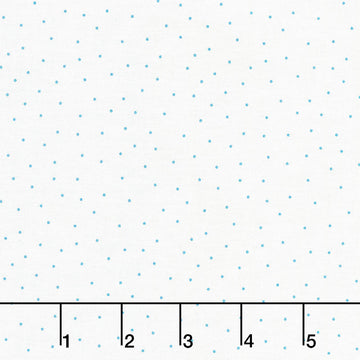 Kimberbell Basics - Tiny Dots White Teal Yardage